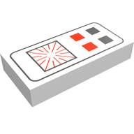 Деталь LEGO Tile 1 x 2 with Groove and Space Computer Print, Белый