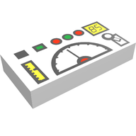 Деталь LEGO Tile 1 x 2 with Groove and Telemetry Panel Print, Белый