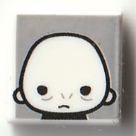 Деталь LEGO Tile 1 x 1 with Voldemort print, Белый
