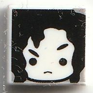 Деталь LEGO Tile 1 x 1 with Bellatrix Lestrange print, Белый