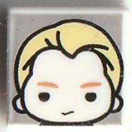 Деталь LEGO Tile 1 x 1 with Draco Malfoy print, Белый