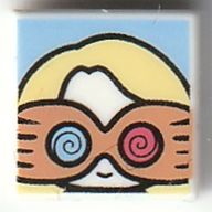 Деталь LEGO Tile 1 x 1 with Luna Lovegood print, Белый