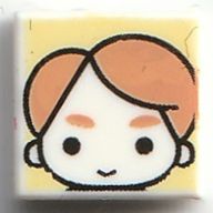 Деталь LEGO Tile 1 x 1 with Cedric Diggory print, Белый