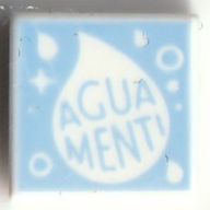 Деталь LEGO Tile 1 x 1 with Bright Light Blue 'AGUAMENTI' print, Белый