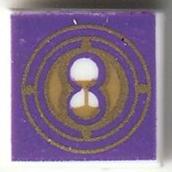 Tile 1 x 1 with Gold Hourglass, Dark Purple Background print