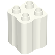 Деталь LEGO Кирпичик Duplo 2 x 2 x 2, с вдавленными боками (ствол дерева), Белый