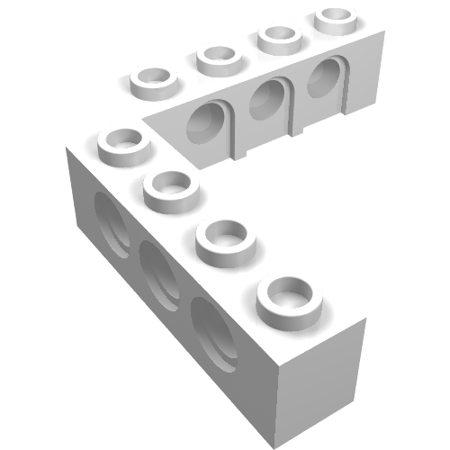 Набор LEGO Technic Brick 5 x 5 Right Angle (1 x 4 - 1 x 4), Белый