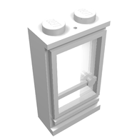 Деталь LEGO Door 1 x 2 x 3 Left (old type) with Solid Studs and Fixed Glass, Белый
