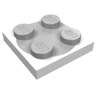 Деталь LEGO Turntable 2 x 2 Plate, Complete Assembly with Light Bluish Gray Top, Белый