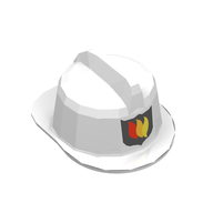 Деталь LEGO Minifig Helmet Fire with Fire Logo Shield Print, Белый