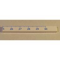 Деталь LEGO Tile 1 x 8 with Ruler CM 25 - 30 Pattern, Белый