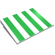 Деталь LEGO Slope 10° 6 x 8 with Green Stripes Print, Белый