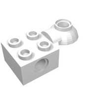 Деталь LEGO Technic Brick Special 2 x 2 with Pin Hole, Rotation Joint Ball Half [Horizontal Top], Белый