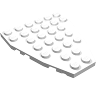 Деталь LEGO Лодка 7 x 6, с изгибом, с пластиной, с выемками под штырёк, Белый