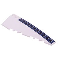 Деталь LEGO Wedge Curved 10 x 3 Right with Dark Blue Stripes, Black Airplane Windows print, Белый