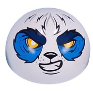 Деталь LEGO Windscreen 6 x 6 x 3 Dome with Dual 2 Fingers with Panda, Blue Eyeshadow, Dark Blue Eyebrows print, Белый