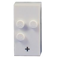Деталь LEGO Braille Brick 2 x 4 with 3 Studs в – and '+' Print, Белый
