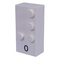 Деталь LEGO Braille Brick 2 x 4 with 4 Studs в ј and '0' Print, Белый