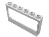 Деталь LEGO Window 1 x 6 x 3 Panorama with Glass, Белый