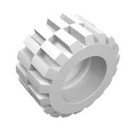 Деталь LEGO Tyre 21 x 12 with Offset Tread Small Wide and Beveled Tread Edge, Белый