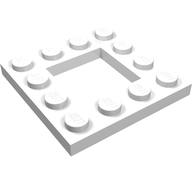 Деталь LEGO Пластина специальная 4 x 4, с вырезом 2 x 2, Белый