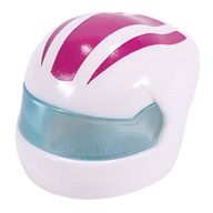 Деталь LEGO Helmet, Formula 1 with Trans-Light Blue Visor pattern and Magenta Stripes print, Белый
