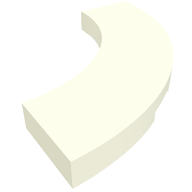 Деталь LEGO Tile 3 x 3 Curved, Macaroni, Белый