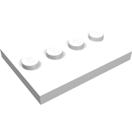 Деталь LEGO Плитка специальная 4 x 3, с 4 штырьками по центру, Белый