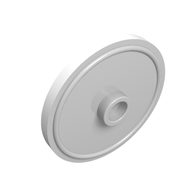Деталь LEGO Minifig Shield - Round with Stud and Raised Rim, Белый