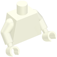 Деталь LEGO Torso, White Arms, White Hands [Plain], Белый