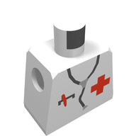Деталь LEGO Torso Hospital Red Cross Shirt and Stethoscope Print, Белый