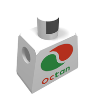 Деталь LEGO Minifig Torso with Octan Logo Print, Белый