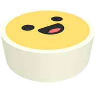 Деталь LEGO Tile Round 1 x 1 with Smiley, Happy Face print, Белый