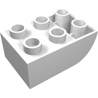 Деталь LEGO Brick 2 x 3 with Curved Bottom, Белый
