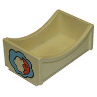Деталь LEGO Duplo Bed 2 x 4 with Moon and Cloud Print (Old Style), Белый