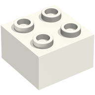 Деталь LEGO Minitalia Brick 2 x 2 with Bottom X Support, Белый