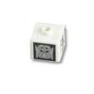 Деталь LEGO Pen Bead, Square with Turaga Nuju, Matatu Print, Белый