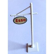 Деталь LEGO Road Sign Cantilever Cruciform with 'Esso' Print, Белый