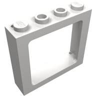 Деталь LEGO Window 1 x 4 x 3 Train with Shutter Holes and Solid Studs on Ends, Очень светлый сине-серый