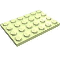 Деталь LEGO Пластина 4 x 6, Желто-зеленый