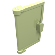 Деталь LEGO Door 1 x 2 x 3 with Vertical Handle, New Mold for Tabless Frames, Желто-зеленый