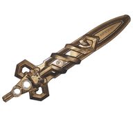Деталь LEGO Large Figure Sword, Rascus - Series 2, Матовый темно-золотой