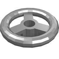 Деталь LEGO Vehicle Steering Wheel Small, 2 x 2 [Reinforced], Матовый серебристый