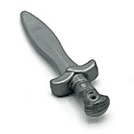 Деталь LEGO Weapon Sword/Dagger Short (Sting), Матовый серебристый
