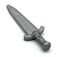 Деталь LEGO Weapon Sword Short, Матовый серебристый