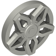 Деталь LEGO Wheel Cover 5 Spoke Framed - for Wheel 18976, Матовый серебристый