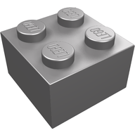 Деталь LEGO Кирпичик 2 x 2, Матовый серебристый