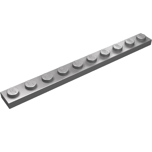 Набор LEGO Plate 1 x 10, Flat Silver