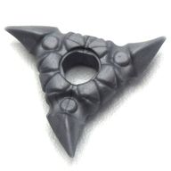 Деталь LEGO Minifig Throwing Star (Shuriken) with Textured Grips, Матовый серебристый