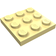 Деталь LEGO Пластина 3 x 3, Светло-желтый